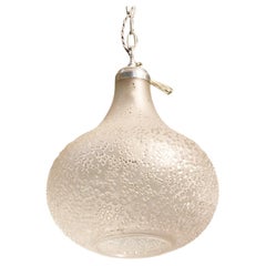 Swedish, Frosted and Textured Glass Pendant