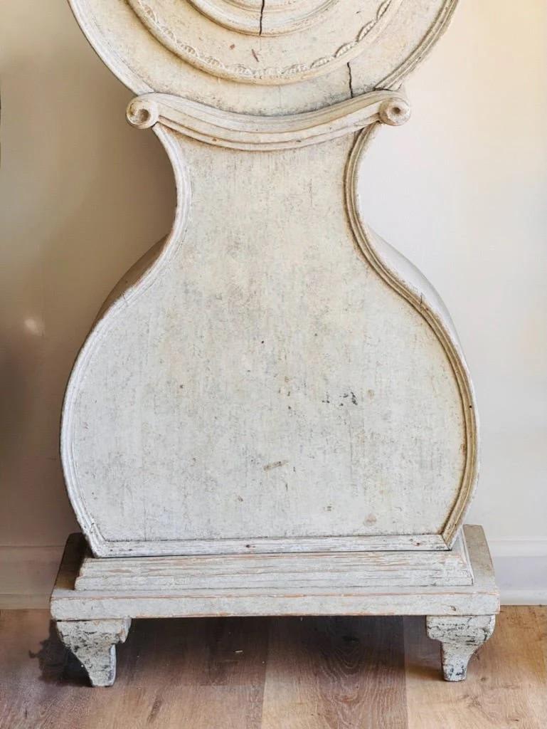 Enamel Swedish Fryksdahl Mora clock, c. 1820 For Sale