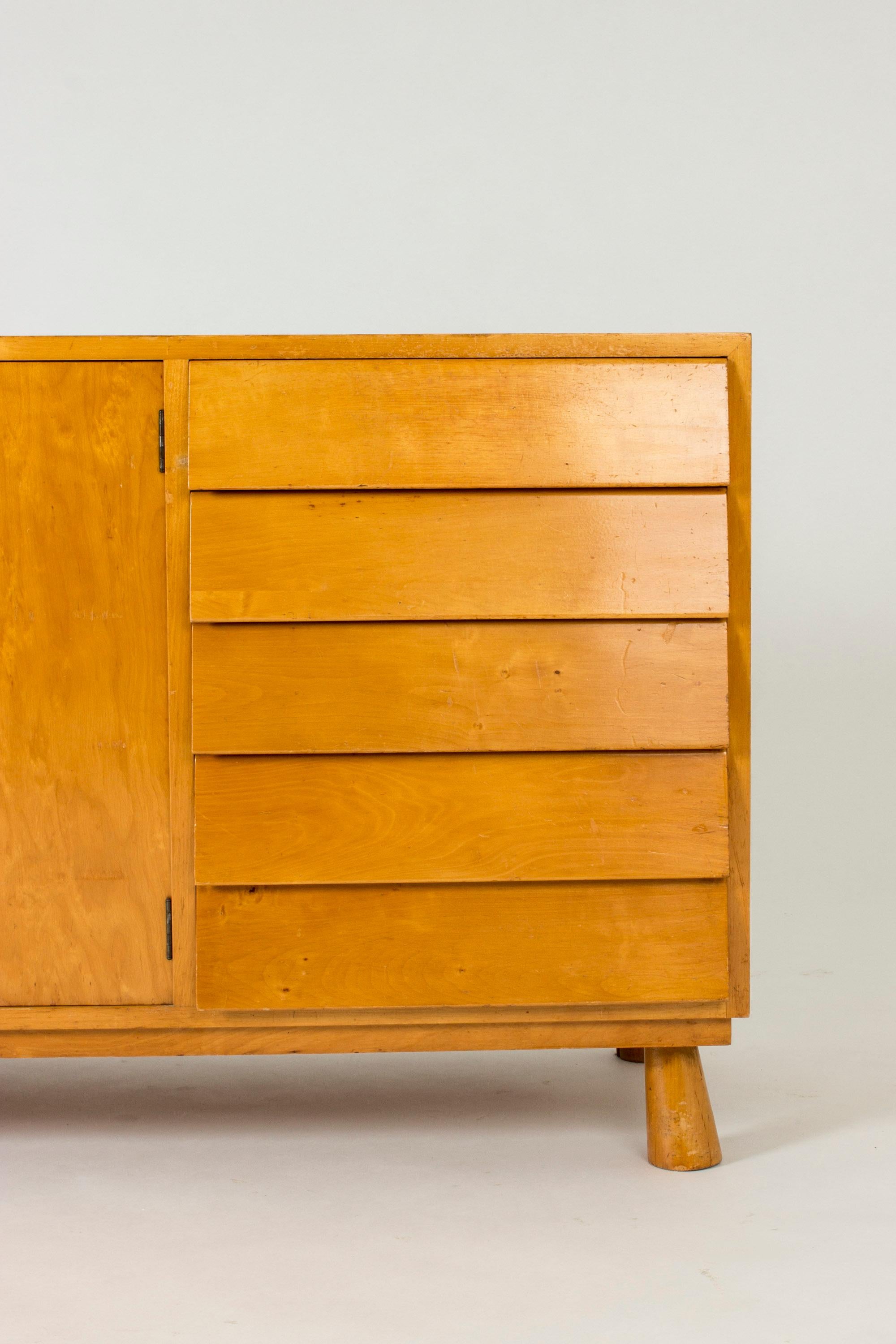 Birch Swedish Functionalist Sideboard, 1930s For Sale