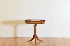 Swedish Galleried Swivel Work Table in Maple and Walnut, ca. 1887