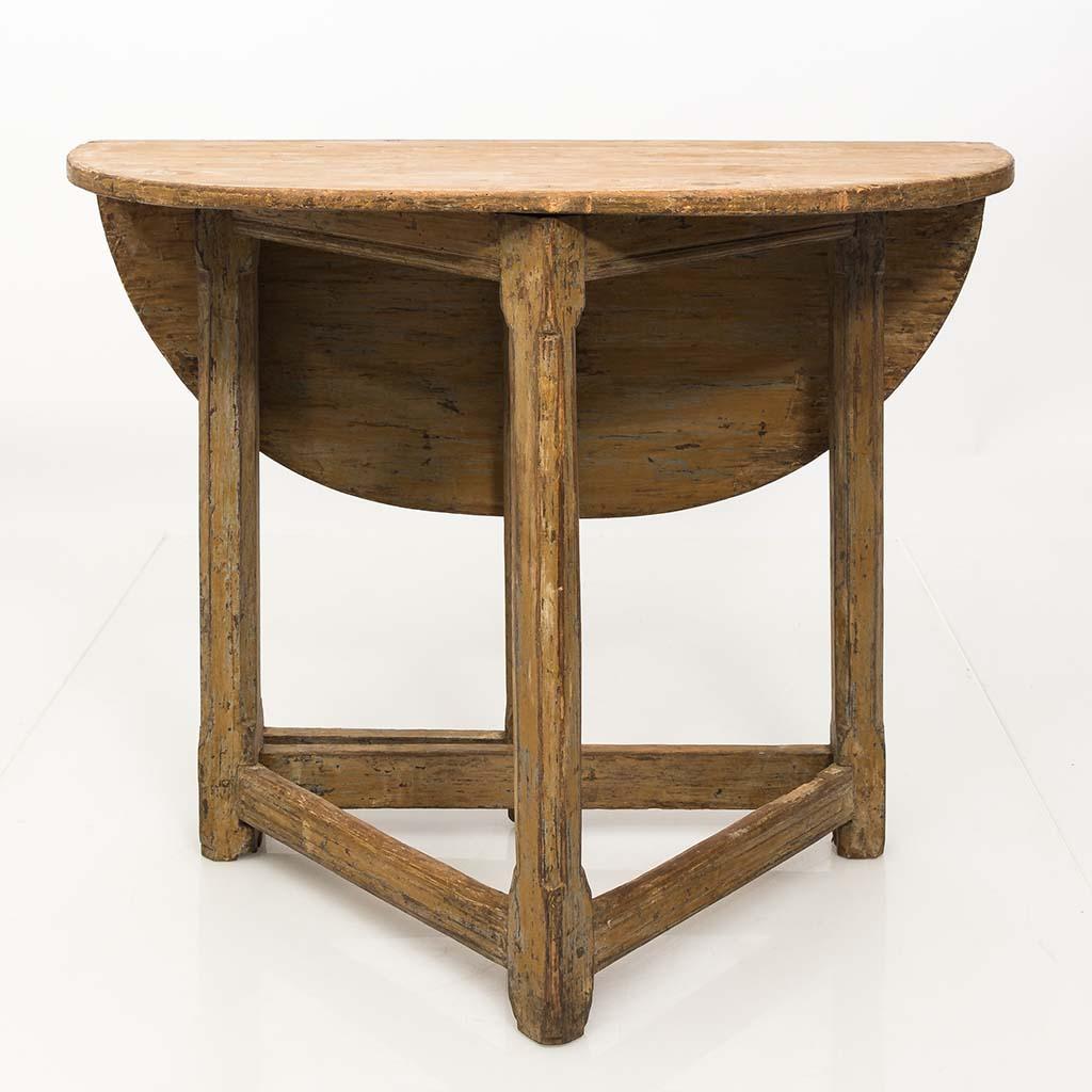 Antique Swedish Demi-Lune Gate Leg Table 6