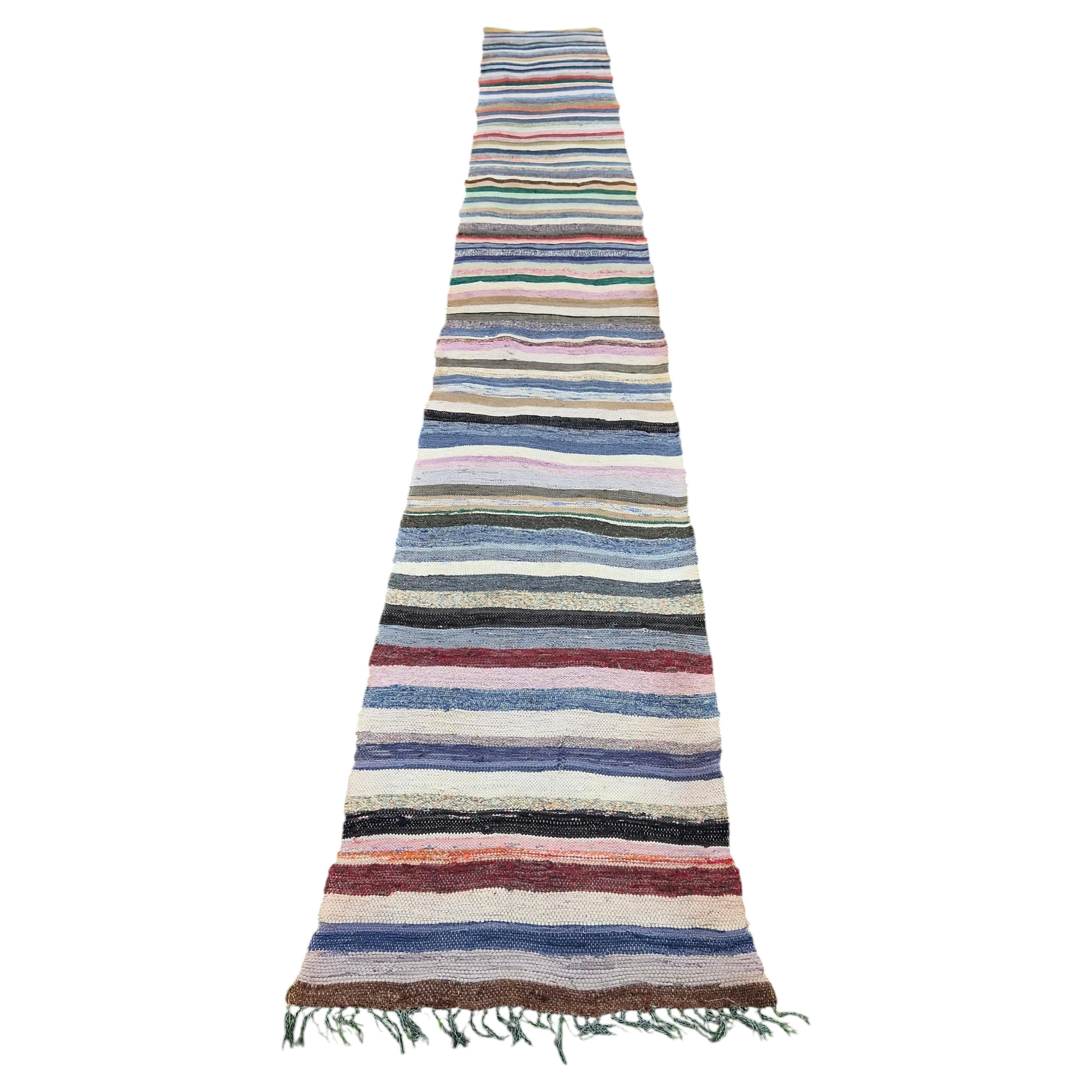 Swedish genuine rag rug folk art country For Sale