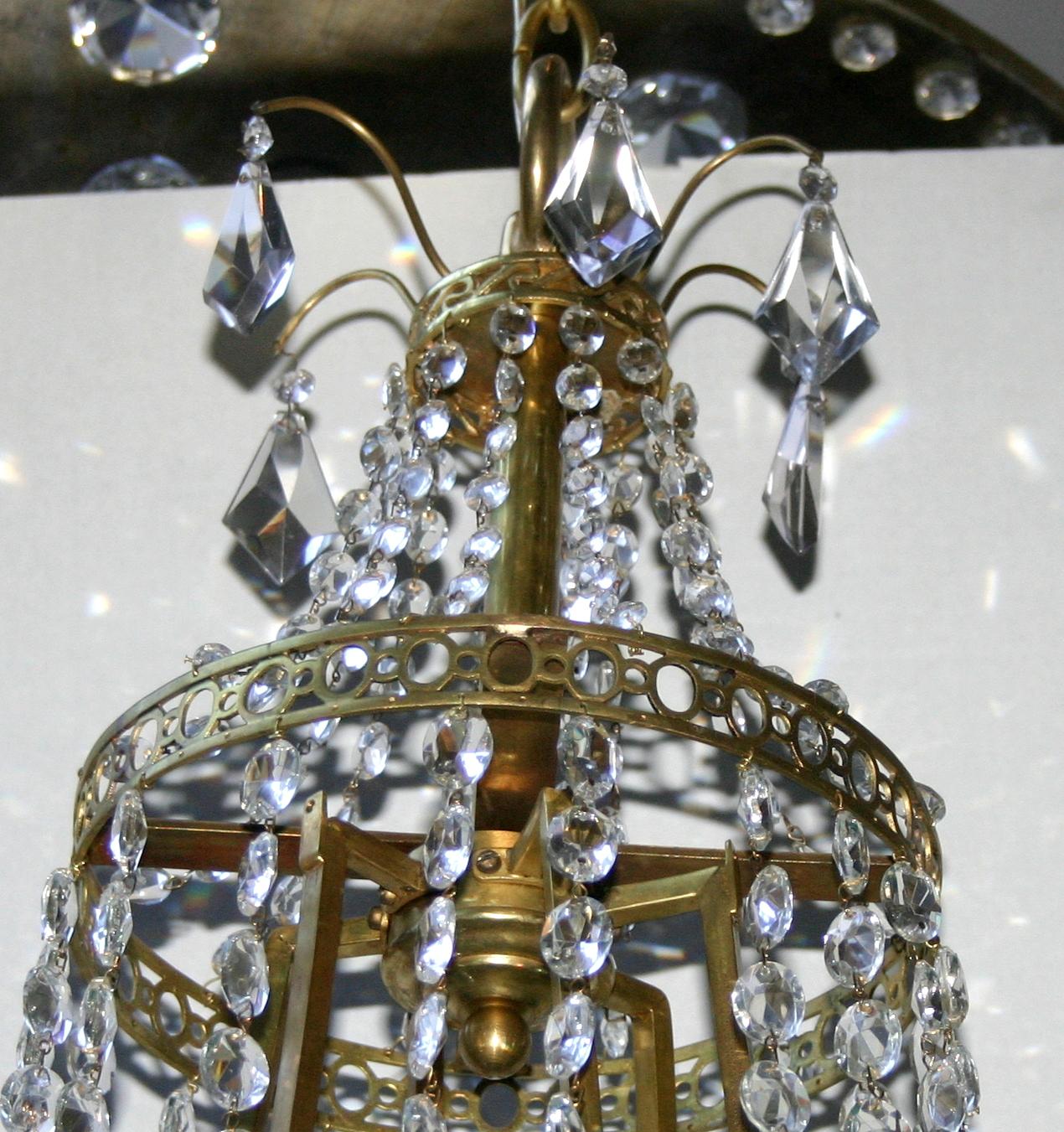 Swedish Gilt Bronze Chandelier In Good Condition For Sale In New York, NY