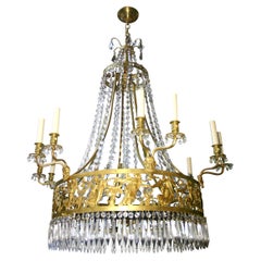 Swedish Gilt Bronze Chandelier
