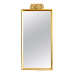 Swedish Giltwood Mirror with Decorative Carving