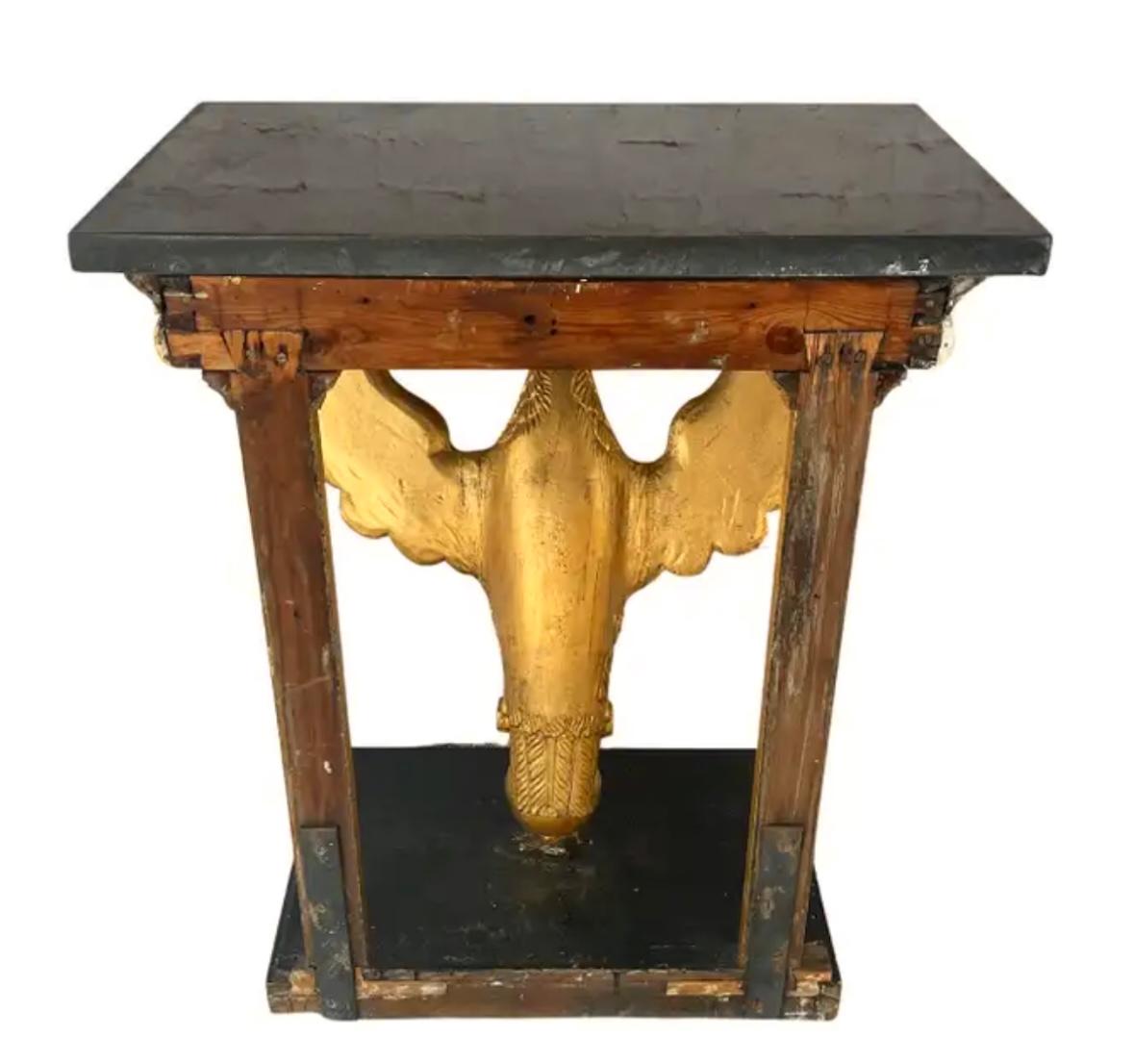 Swedish Giltwood Eagle Console Table In Good Condition For Sale In Bradenton, FL