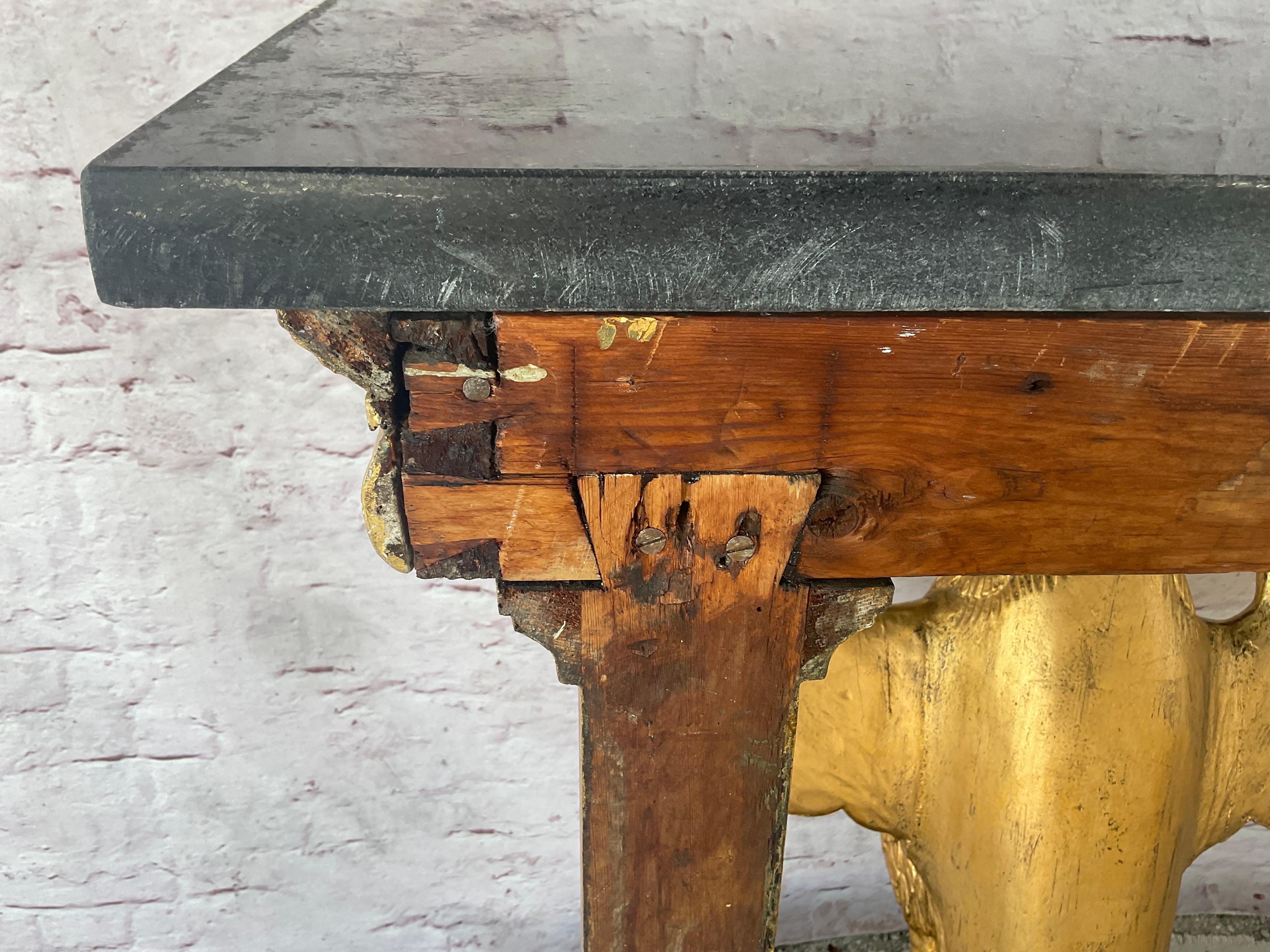 Swedish Giltwood Eagle Console Table For Sale 1