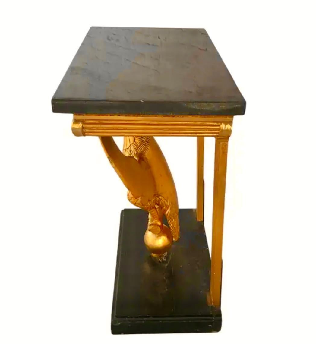 Swedish Giltwood Eagle Console Table For Sale 3