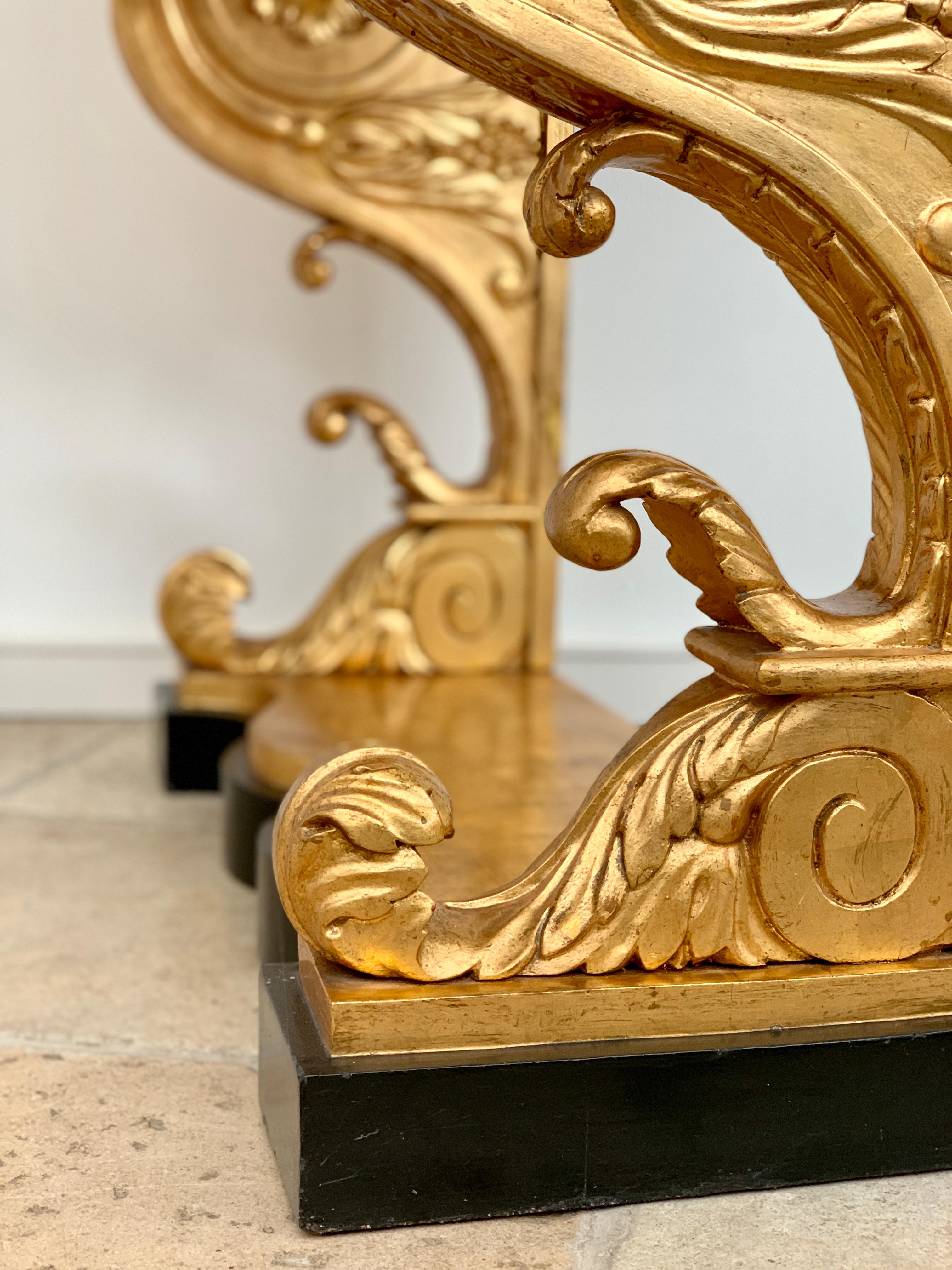 Swedish Giltwood Early 19th Century Empire Console Table For Sale 4