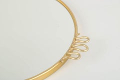 Vassoio svedese in vetro e ottone. Stile “Swedish Grace”, fine del XX secolo.