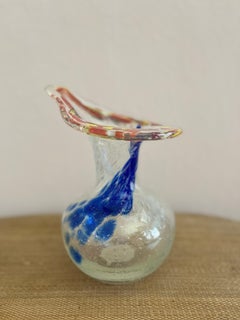 Swedish glass art vase in organic shapes, 1970s