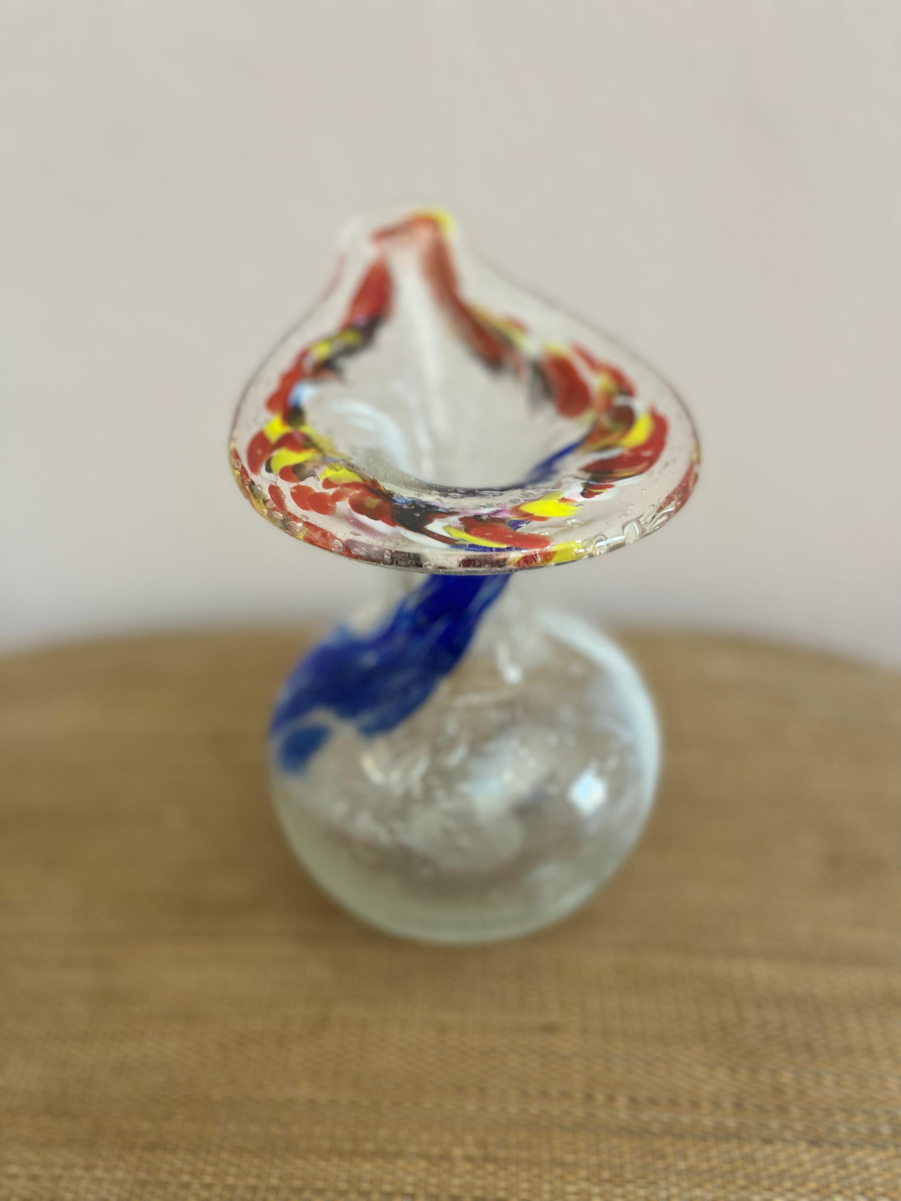 Organic Modern Swedish glass art vase in organic shapes For Sale