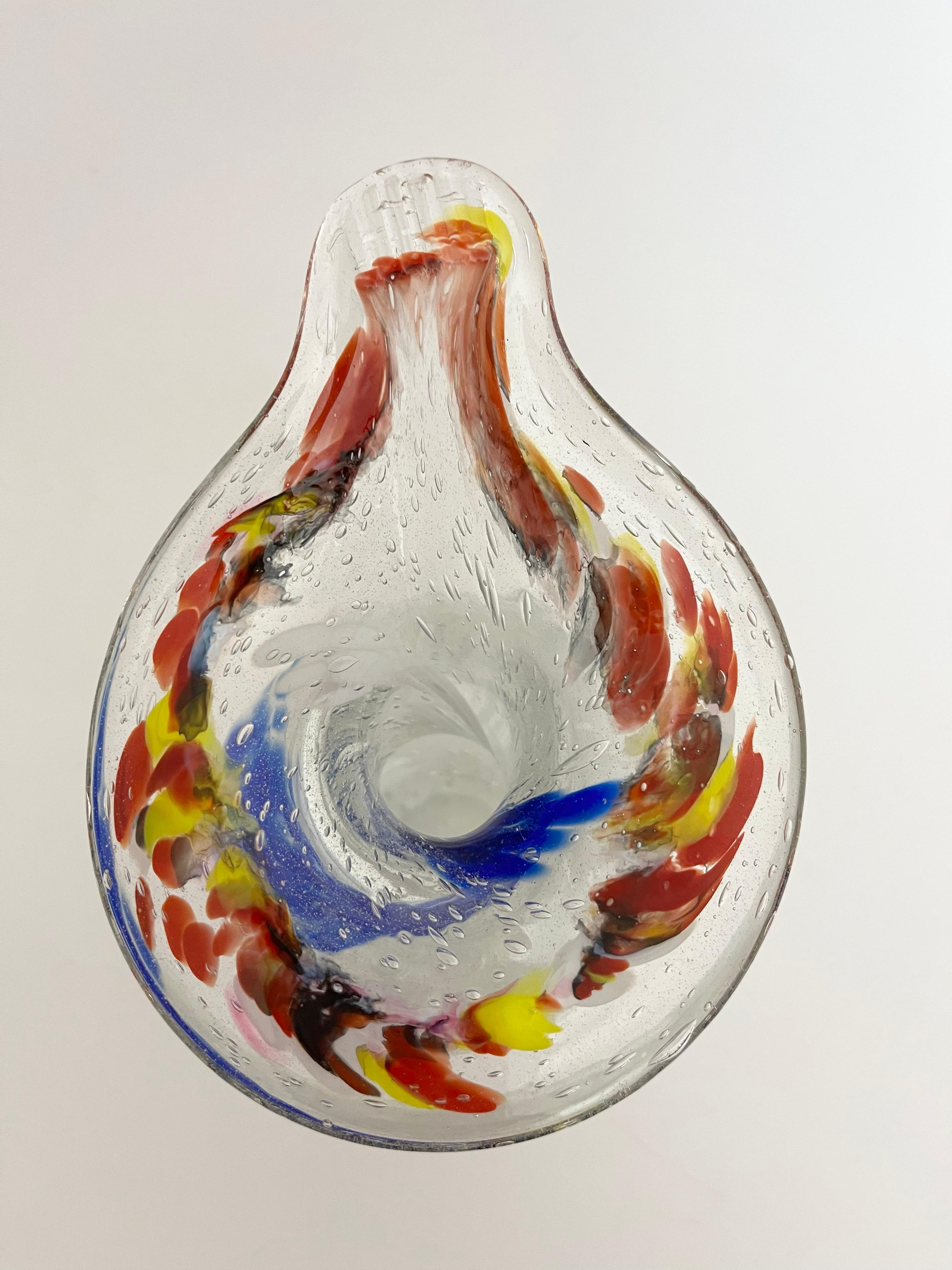 Swedish glass art vase in organic shapes For Sale 3