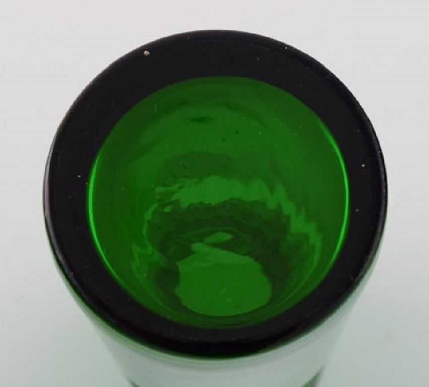 Swedish Glass Artist, Vase in Green Mouth Blown Art Glass, 1960s-1970s In Excellent Condition In Copenhagen, DK