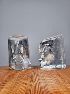 Swedish glass book stands by Erik Höglund Boda, Sweden, 1960s