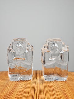 Swedish glass book stands by Erik Höglund Boda, Sweden, 1960s