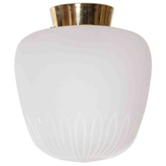 Lampada svedese in vetro e ottone di Böhlmarks, anni '40
