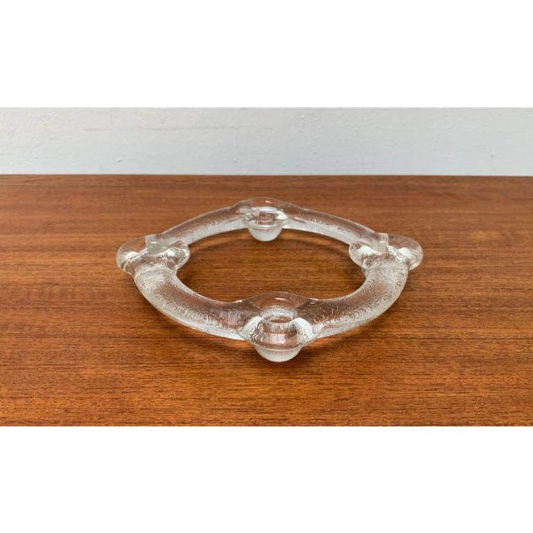 Anillo portavelas de cristal sueco de Pukeberg, años 70 en venta 6