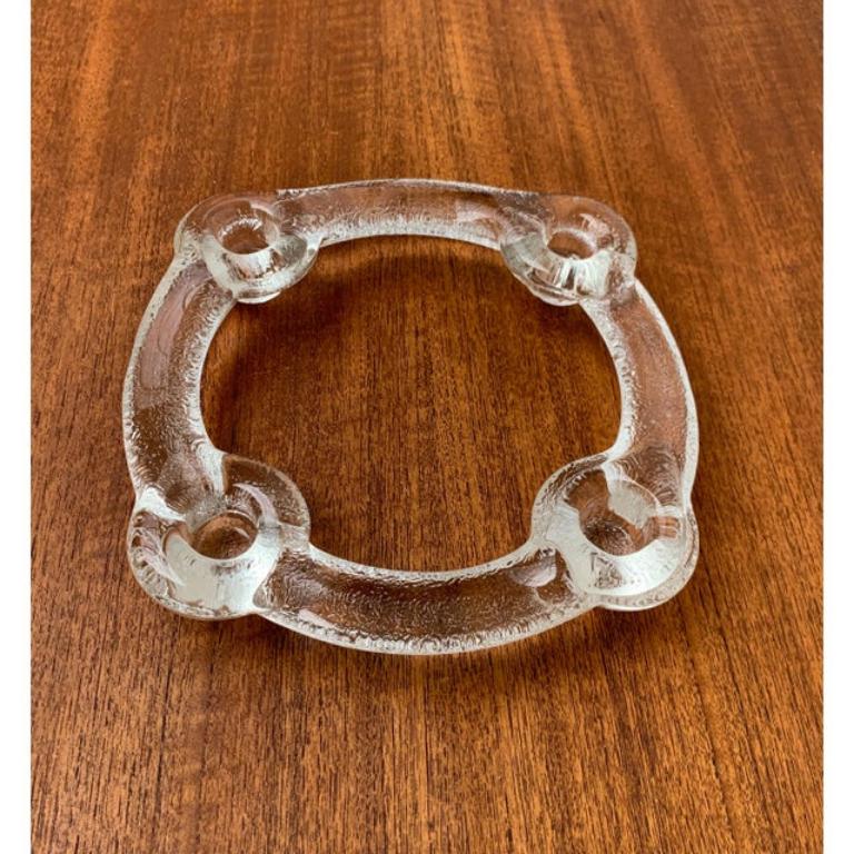 Anillo portavelas de cristal sueco de Pukeberg, años 70 en venta 1