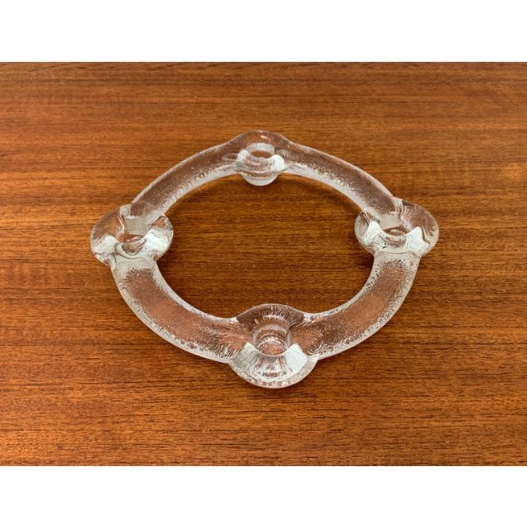 Anillo portavelas de cristal sueco de Pukeberg, años 70 en venta 2