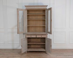 Swedish glass display case in antique white, late 19th–early 20th century