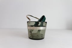 Swedish Glass Ice Bucket by Sven Palmqvist for Orrefors, 1960s.
