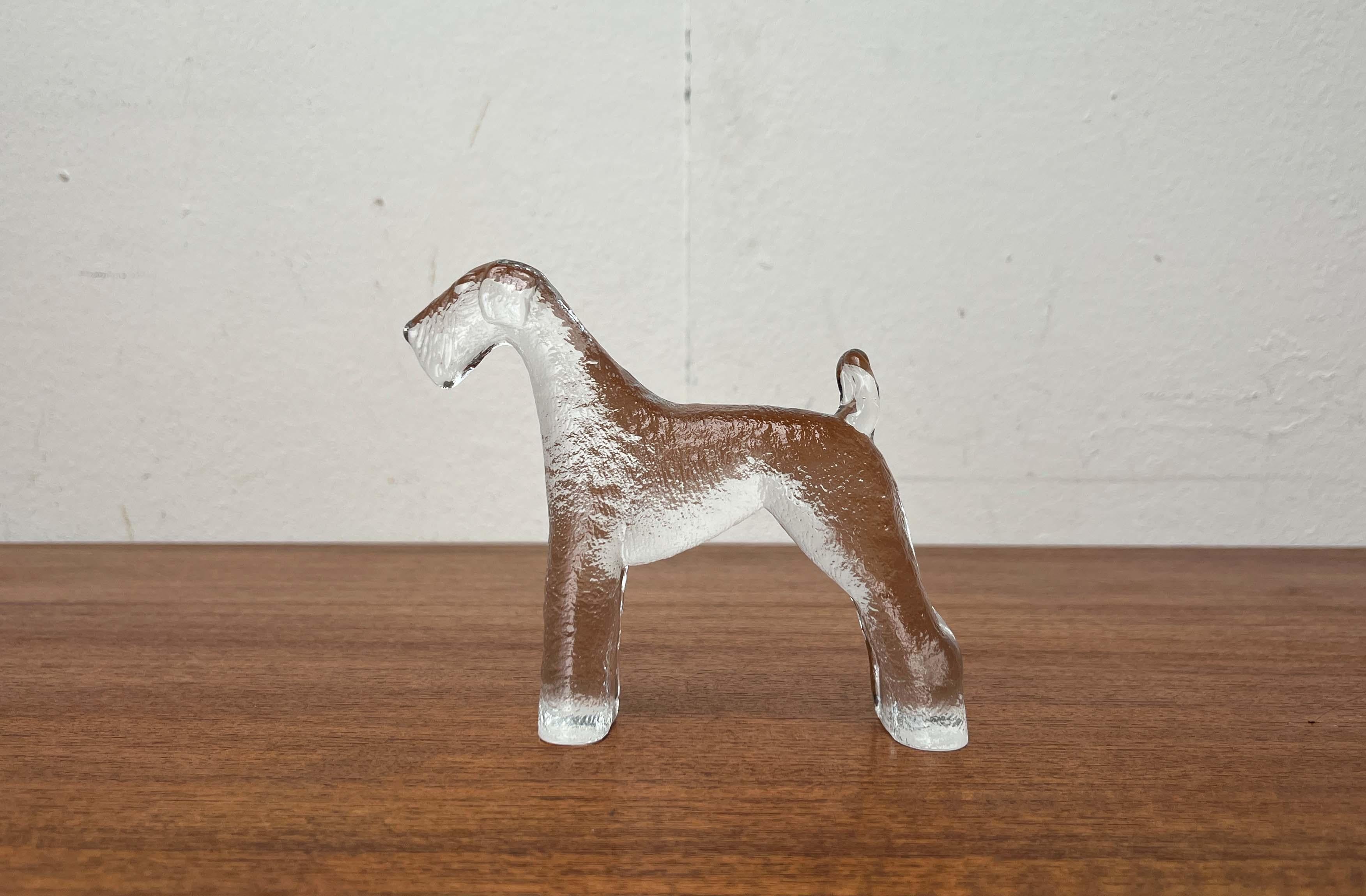 Scultura svedese d'epoca in vetro della serie Airdaleterrier di Bertil Vallien per Kosta Boda, anni '70