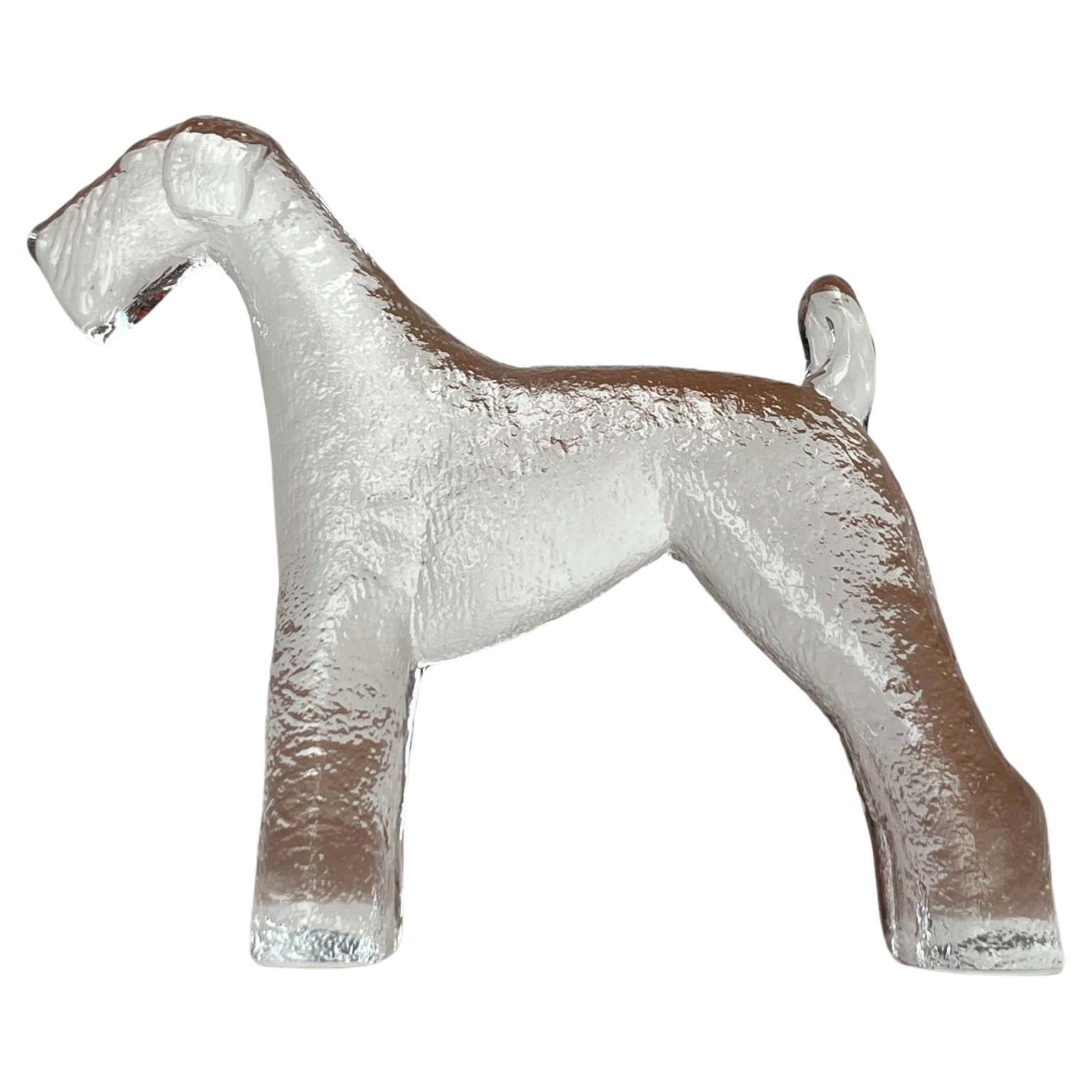Scultura in vetro svedese della serie Airdaleterrier Bertil Vallien Kosta Boda in vendita