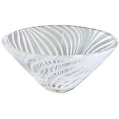 Retro Swedish Glass Optical Swirled Bowl Barware