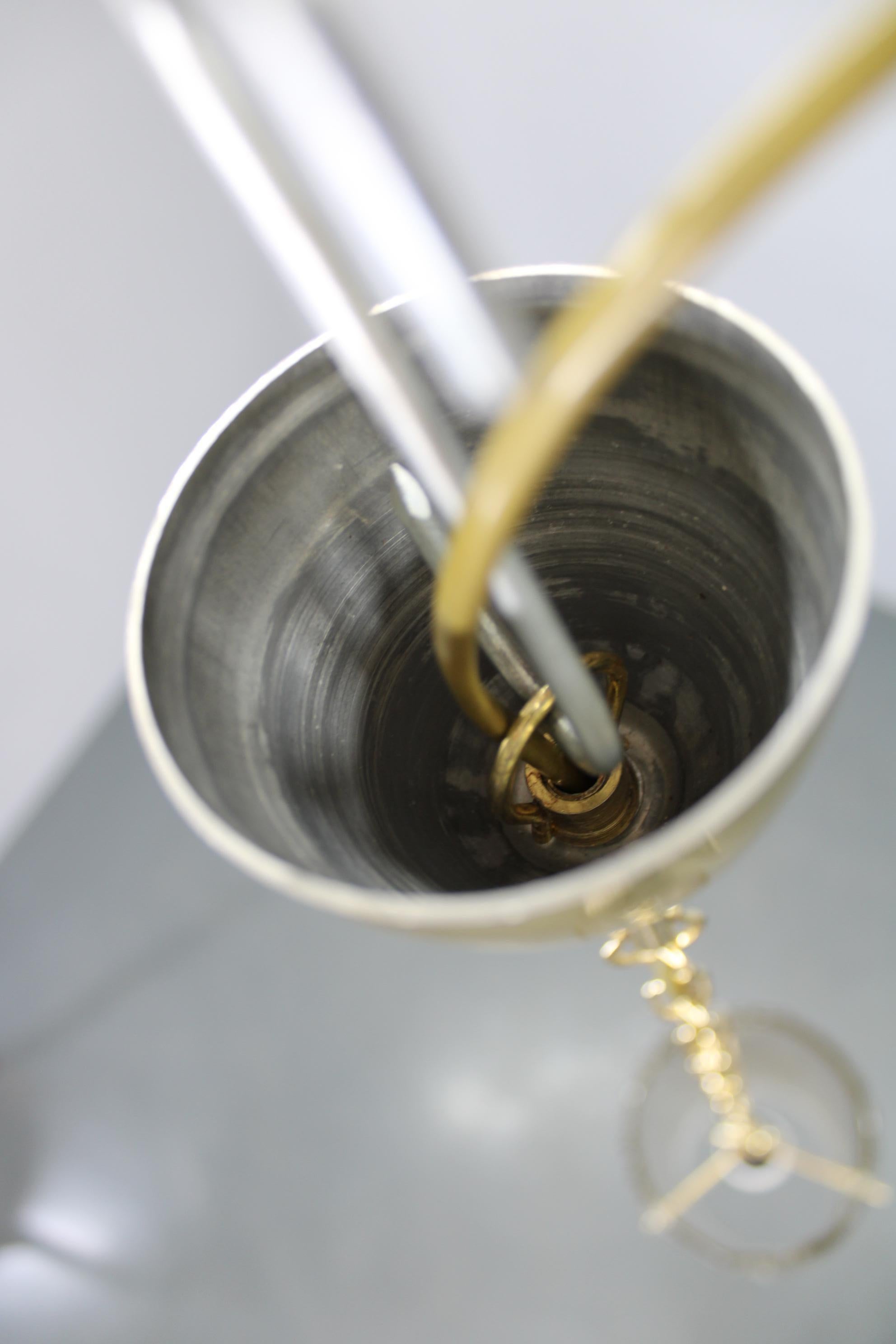 Metallo Lampada a sospensione in vetro svedese di Carl Fagerlund per Orrefors, anni '60 in vendita