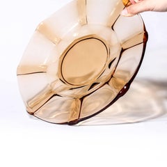 Swedish Glass Plate in Amber from 1960s