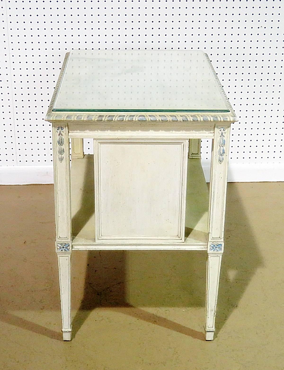 Mid-Century Modern Swedish Glass Top End Table