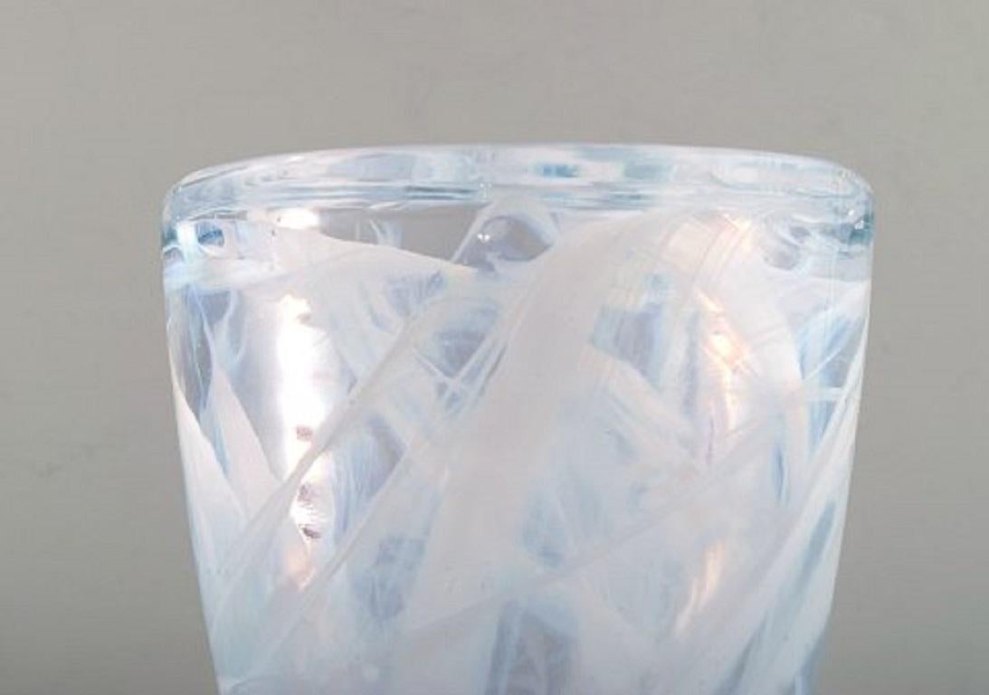 Scandinavian Modern Swedish Glass Vase in Clear Glass. Designed in the 1970s-1980s