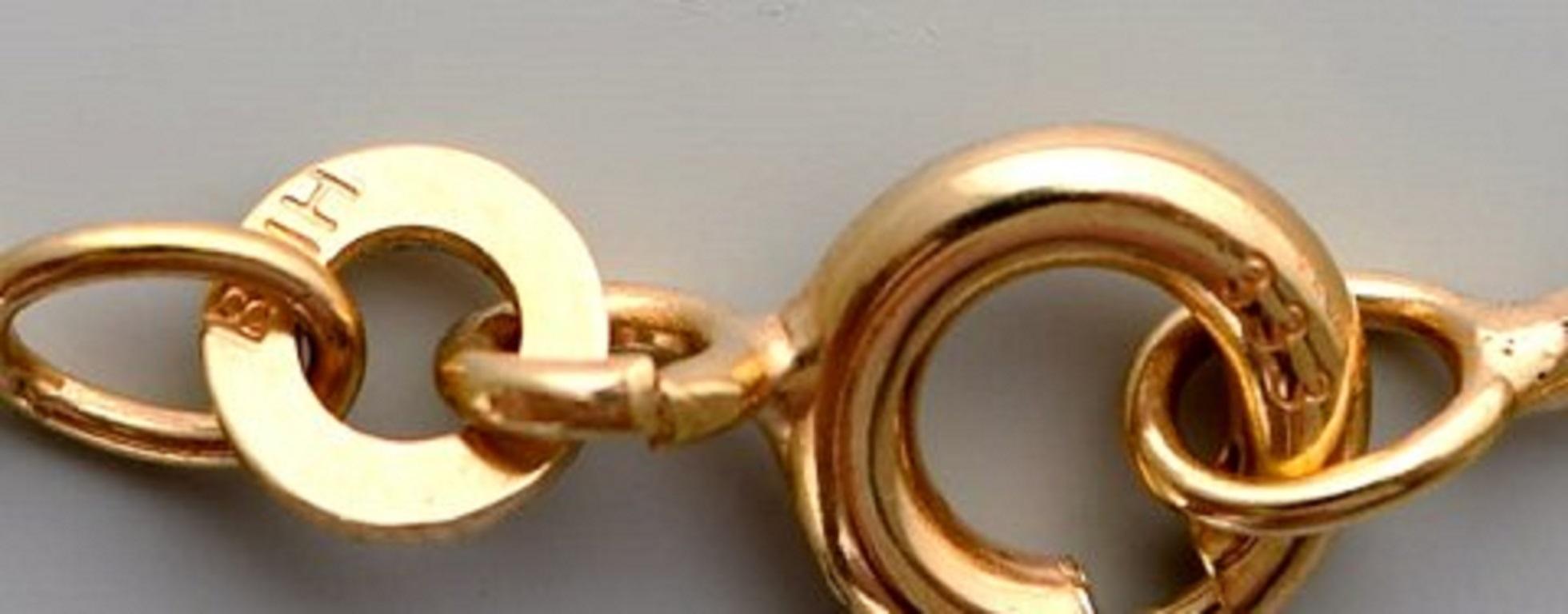 Swedish Goldsmith, 8 Carat Gold Necklace, Mid-20th Century In Good Condition In bronshoj, DK
