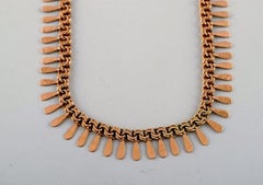 Swedish Goldsmith, Bismarck Necklace in 14 Carat Gold, Mid-20th Century