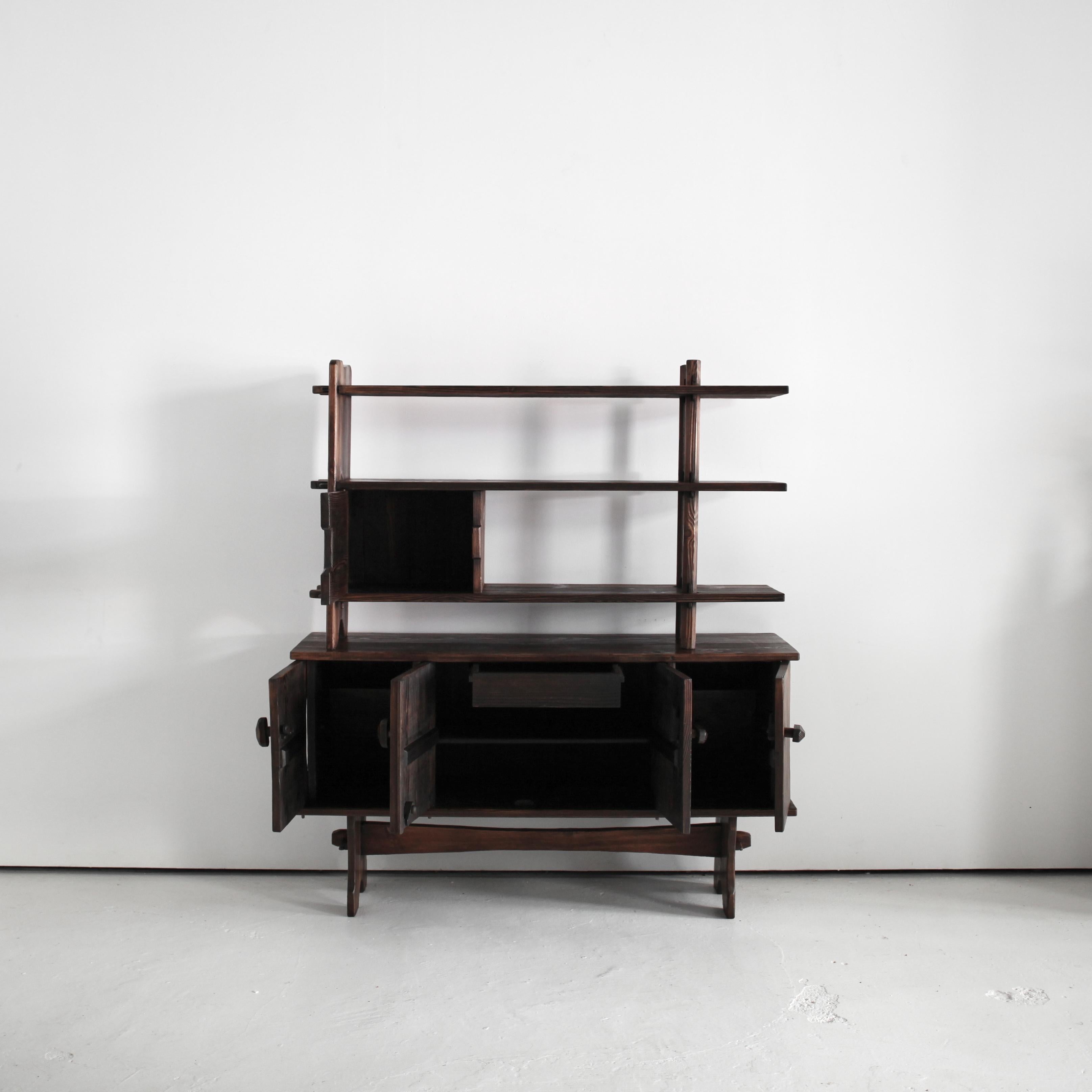 Swedish Gouged Pine Sideboard 7