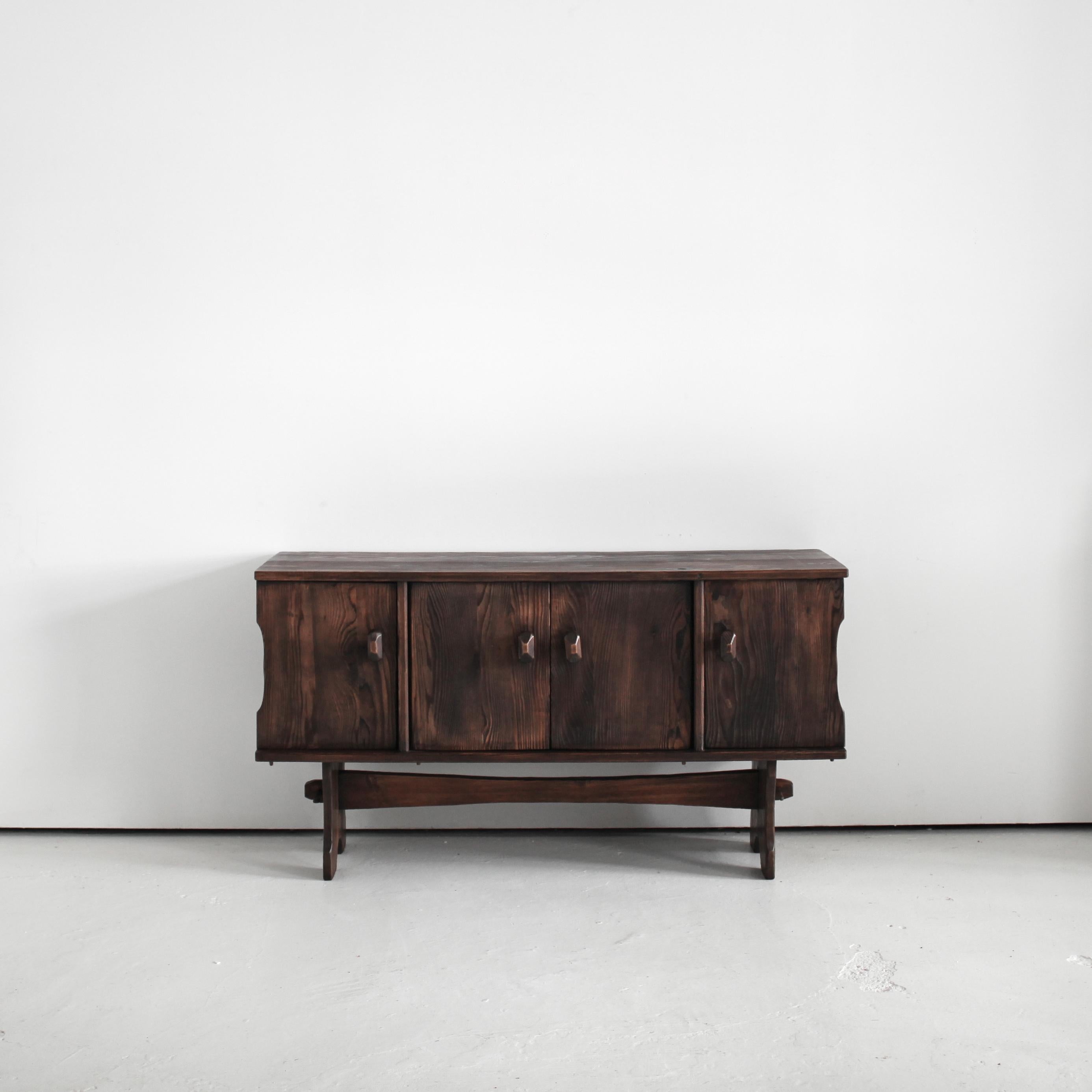 European Swedish Gouged Pine Sideboard