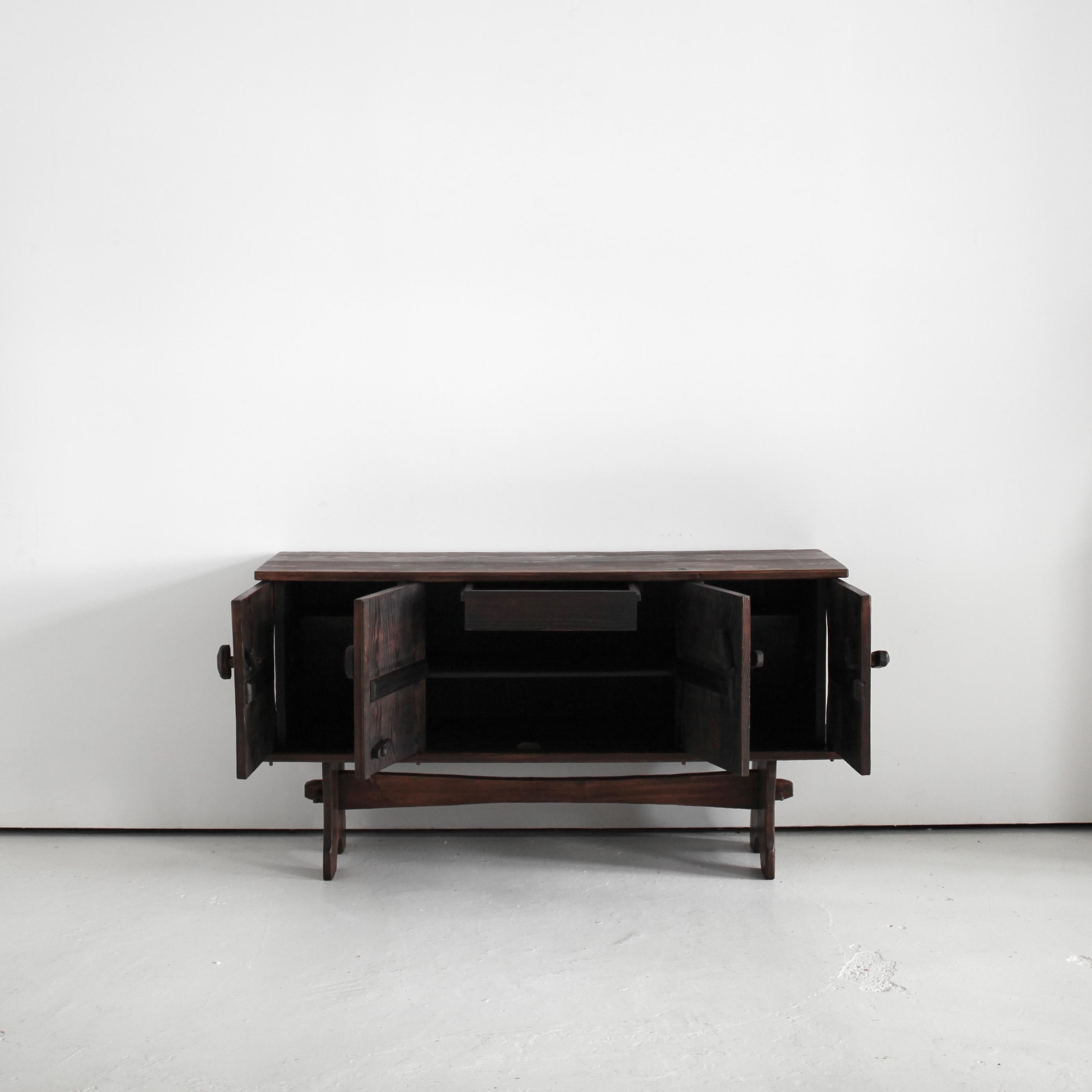 Swedish Gouged Pine Sideboard In Good Condition In London, GB