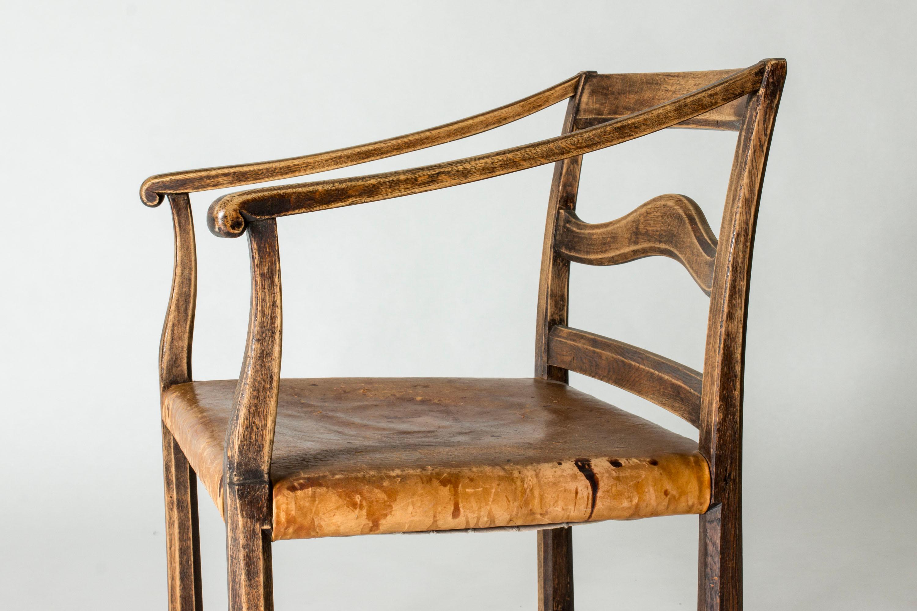 Early 20th Century Swedish Grace Armchair by Carl Malmsten, Sweden, 1920s For Sale