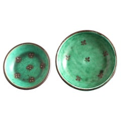 Swedish Grace Art deco Argenta miniature trinket plates from Gustavsberg