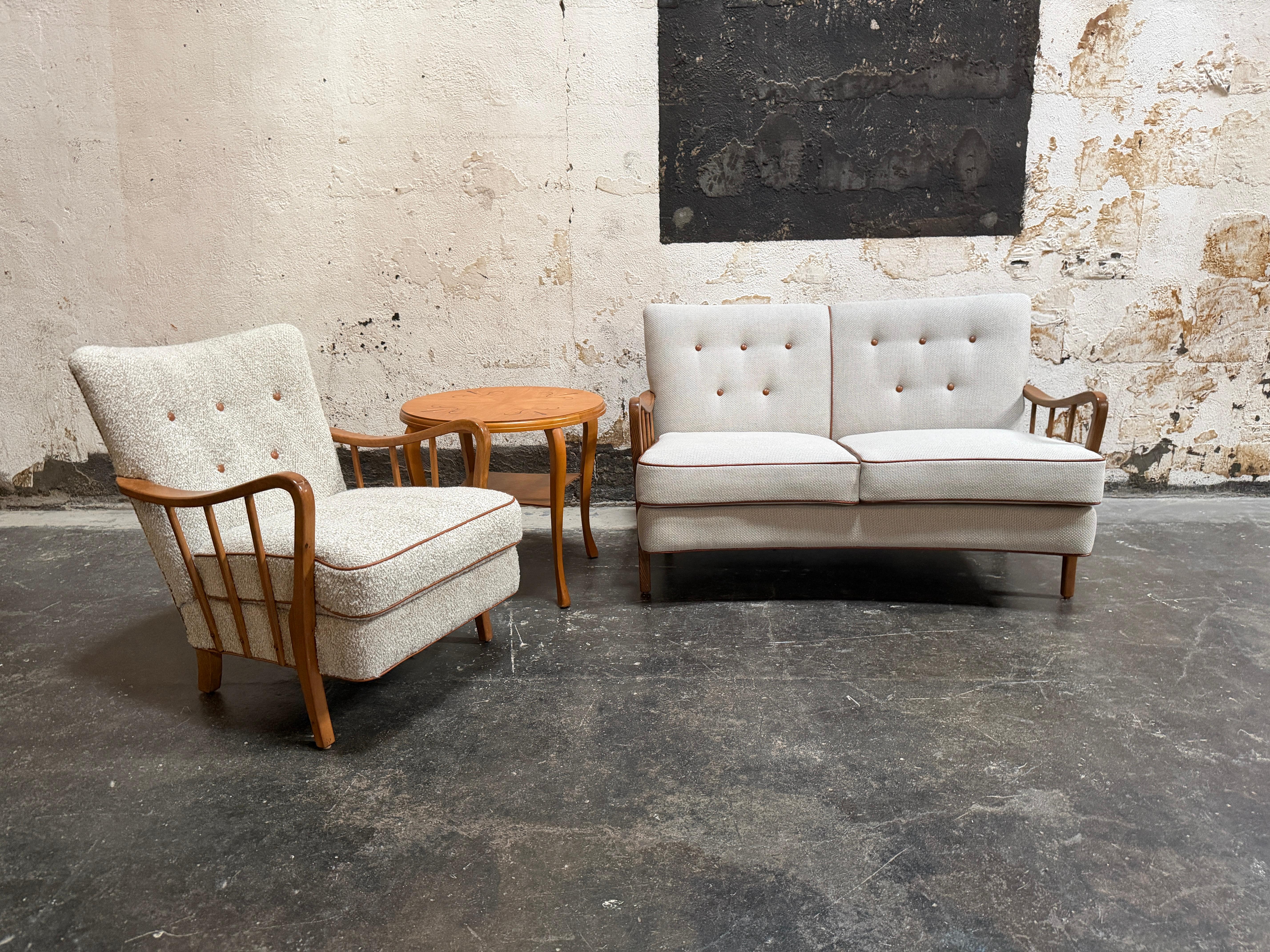 Milieu du XXe siècle Table d'appoint suédoise Grace Art Deco en marqueterie par Mjölby Intarsia c. 1930s en vente