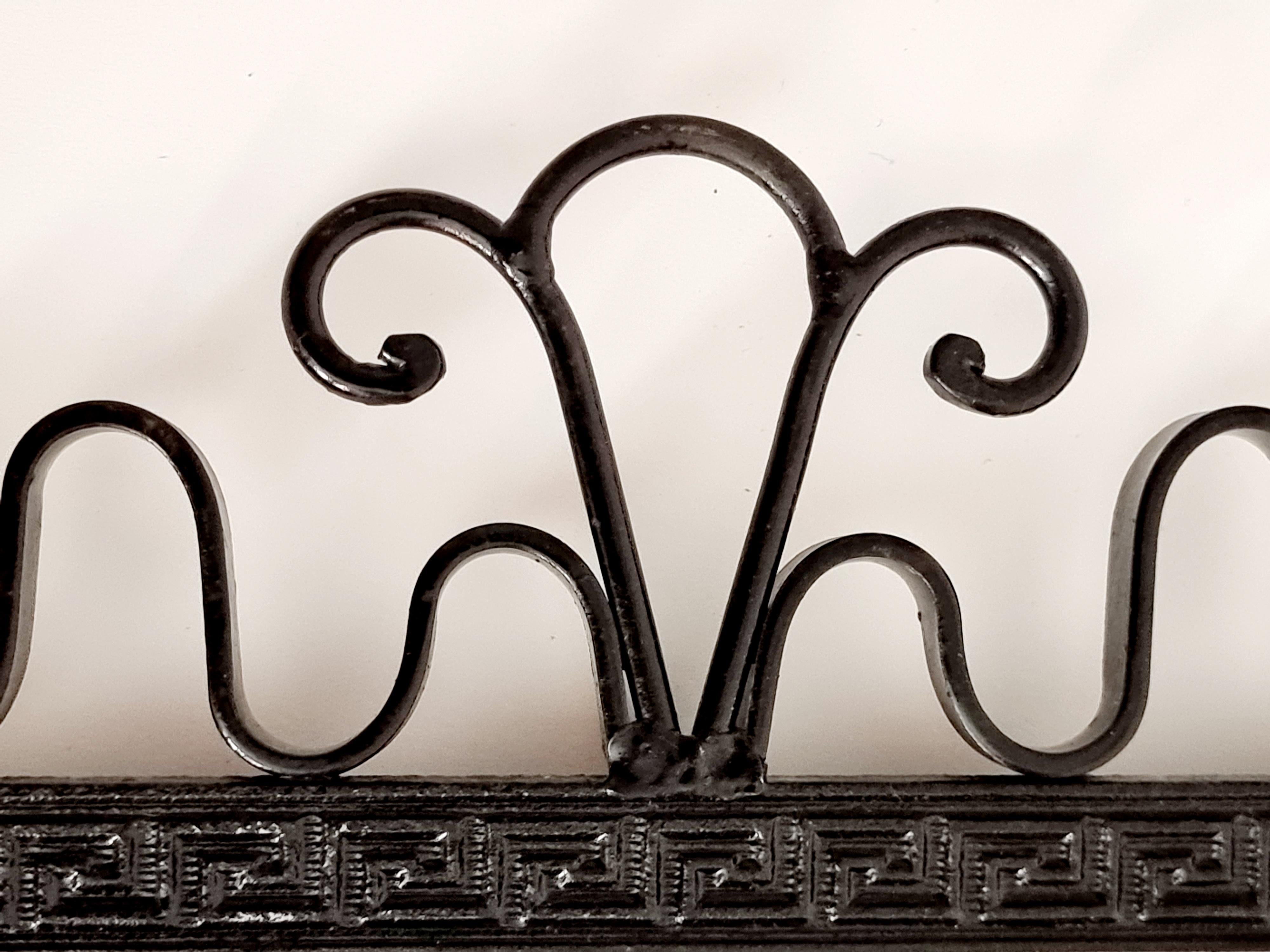Swedish Grace / Art Deco, mirror in cast iron with meander patterned frame 5