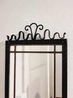 Swedish Grace / Art Deco, mirror in cast iron with meander patterned frame