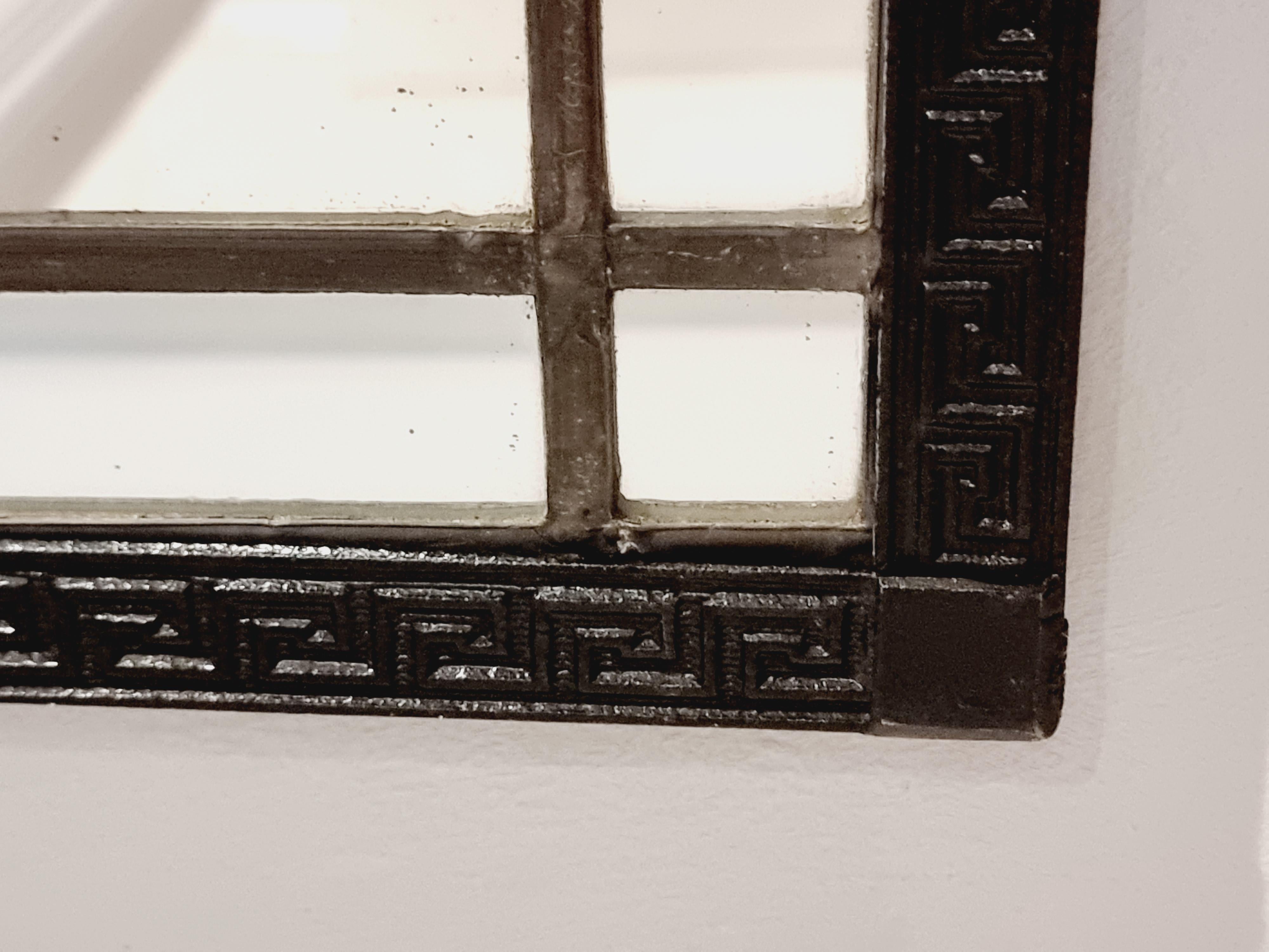 Swedish Grace / Art Deco, mirror in cast iron with meander patterned frame 1