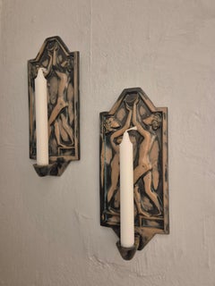 Chandeliers muraux Grace/Art déco suédois en faïence, magnifique décor