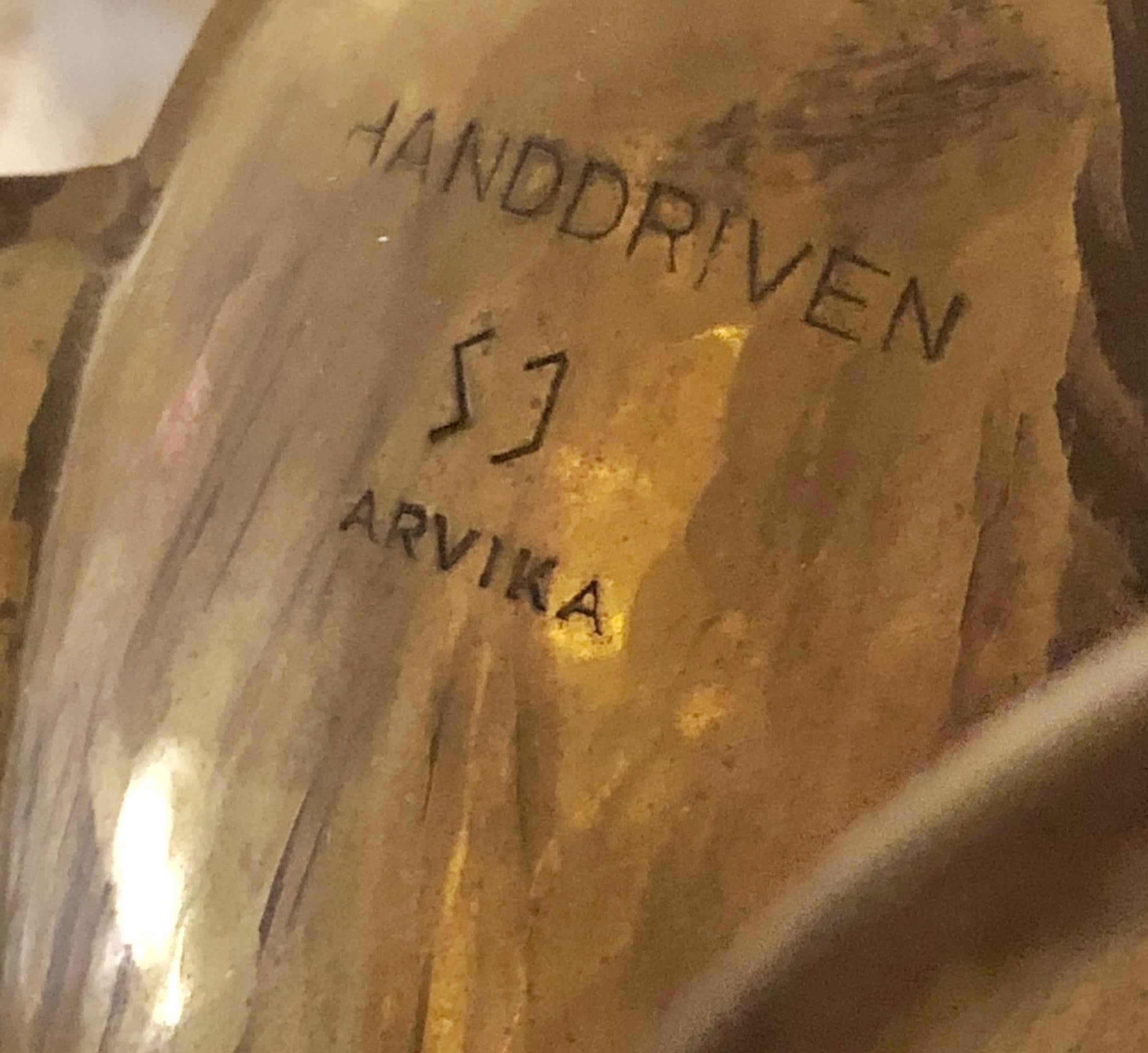 Swedish Grace Arvika Brass Chandelier by Firma Lars Holmström For Sale 7