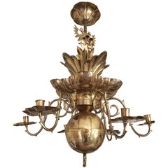 Swedish Grace Arvika Brass Chandelier by Firma Lars Holmström