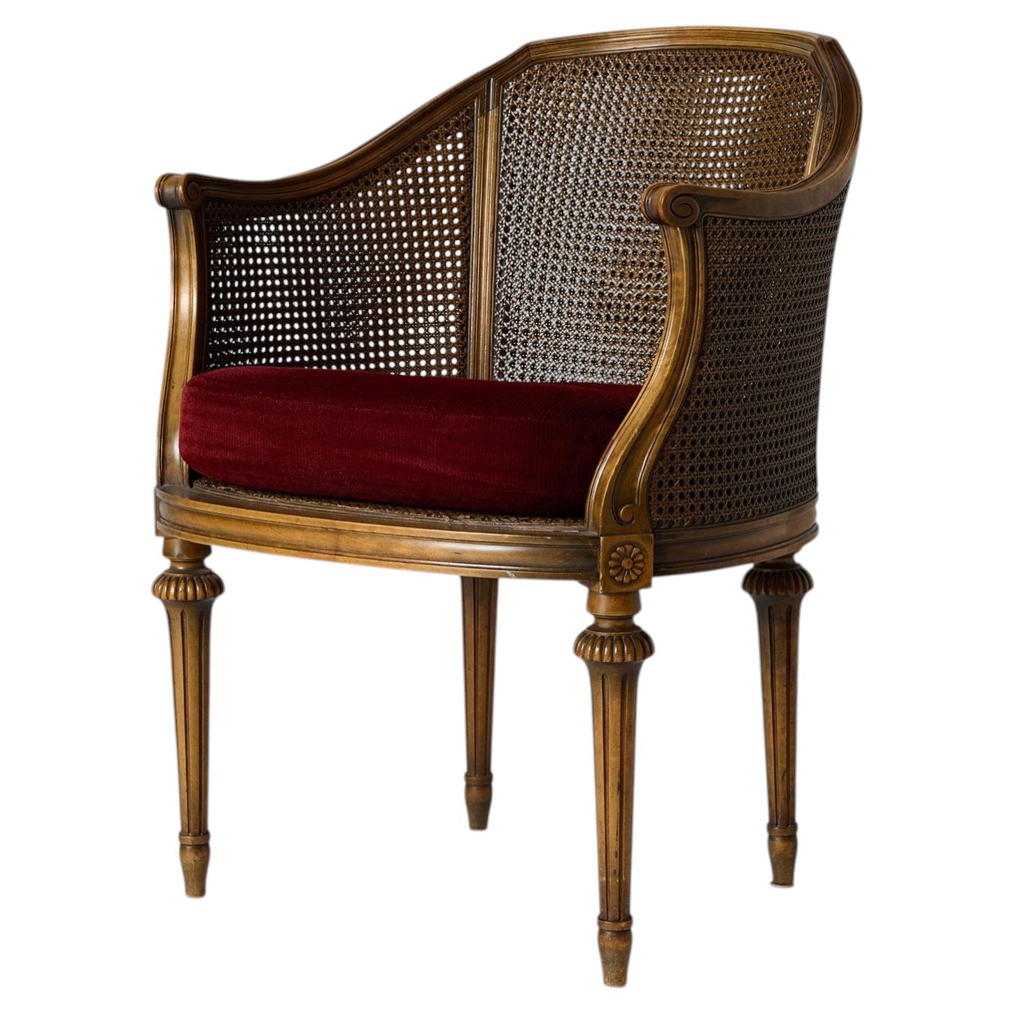 Swedish Grace Bergère Chair, Nordiska Kompaniet For Sale