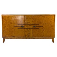Swedish Grace Birch Sideboard with Marquetry, Sweden, 1920s