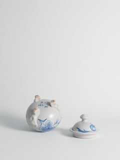 Swedish Grace French Blue Floral Decor Bonbonniere by Allan Eberling, Bo Fajans